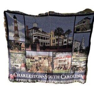 CHARLESTON TAPESTRY throw Blanket WALL Hanging Art Artistic Christmas 72x50